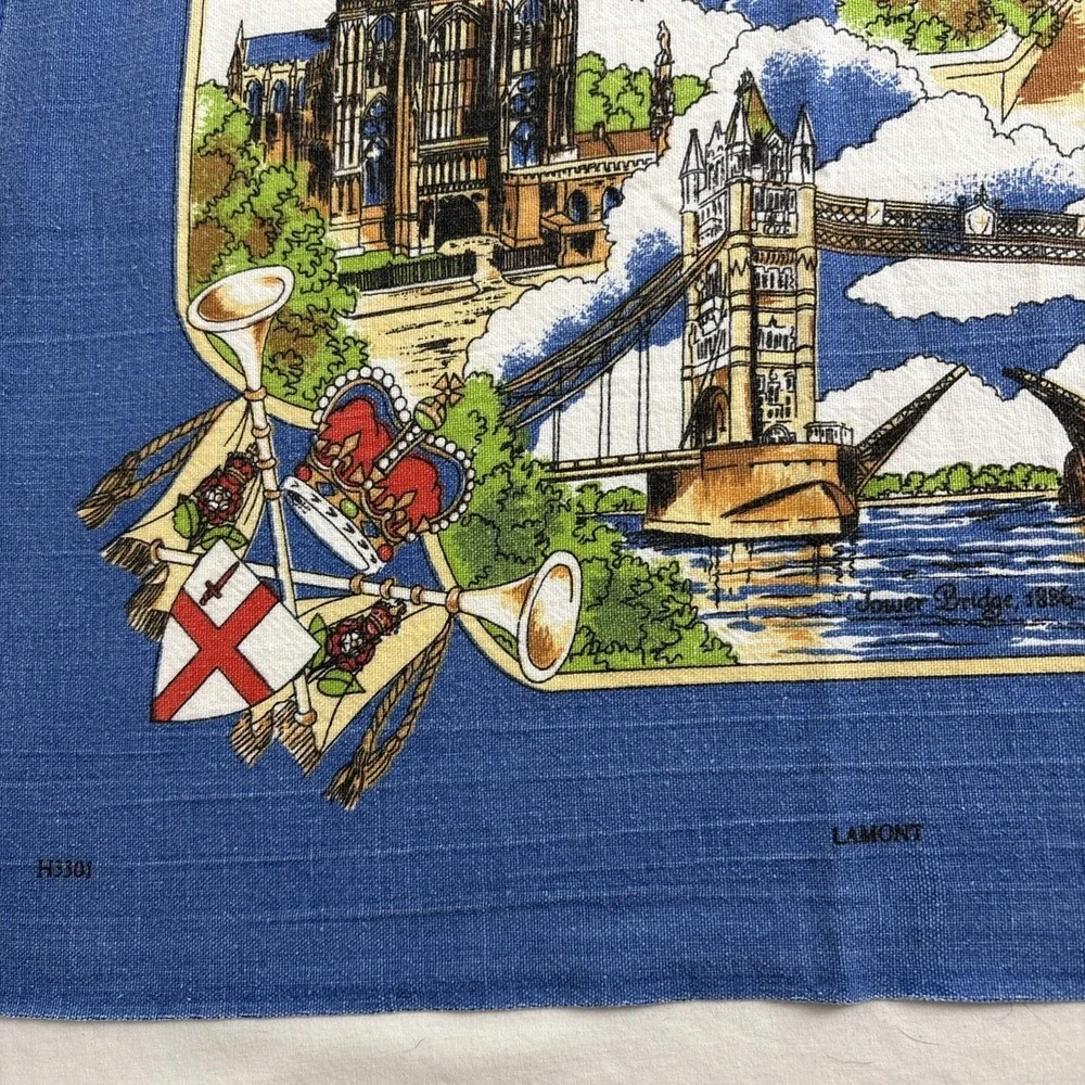 Vintage‎ Sally Jayne London Tea Towel Textiles British Made Historical